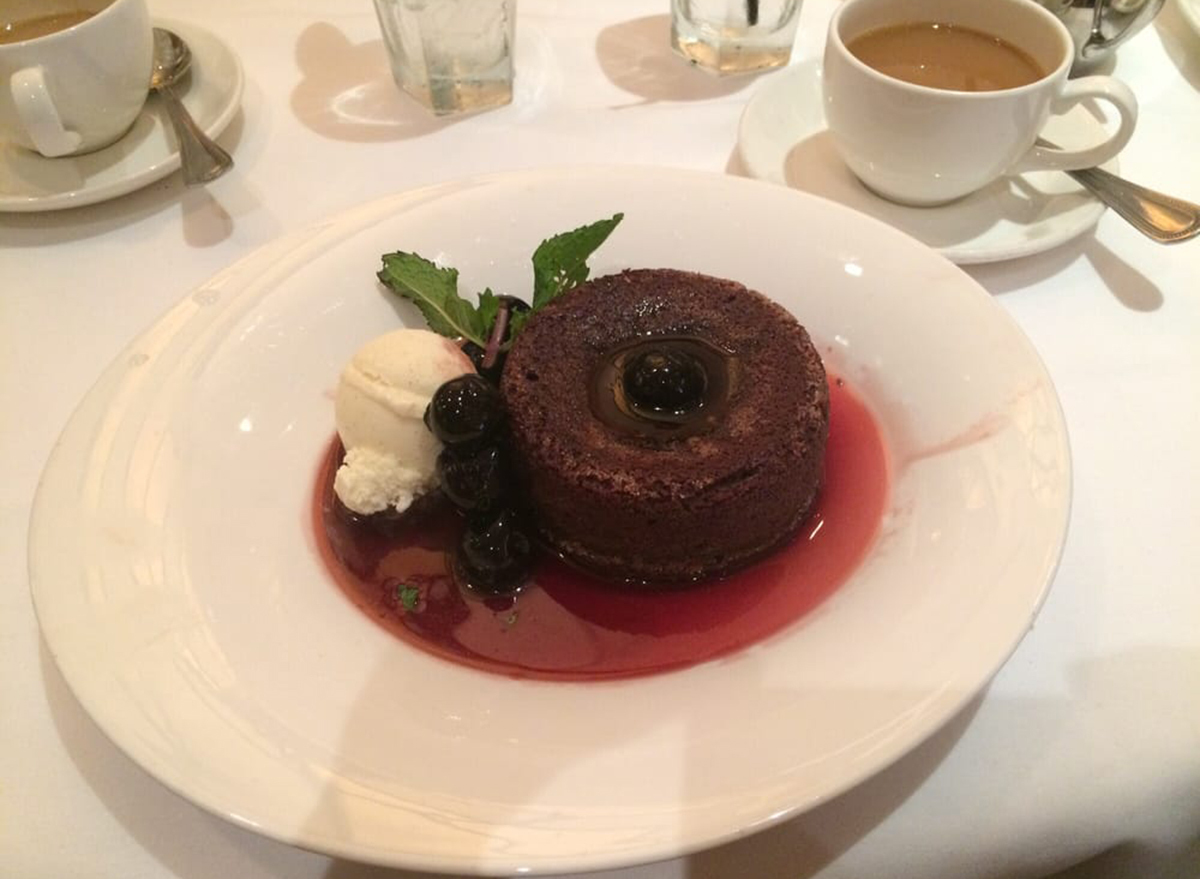 double chocolate cake with ice cream