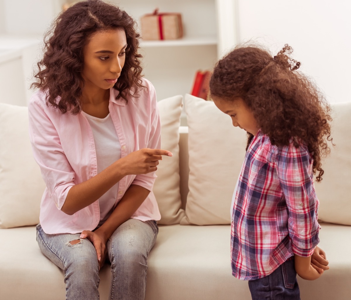 mom scolding child