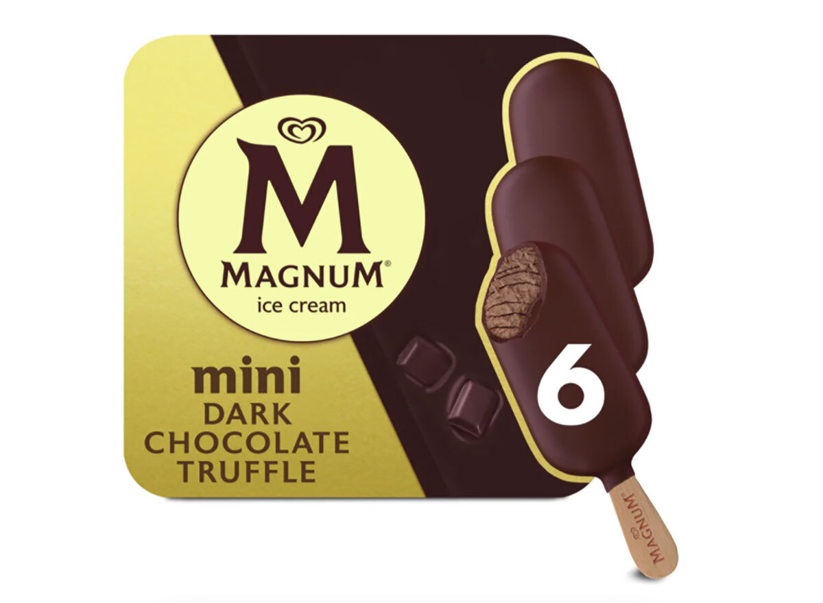 box of magnum chocolate truffle ice cream bars