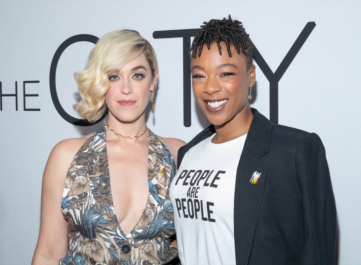 Samire Wiley and Lauren Morelli at the premie of 'Tales of the City