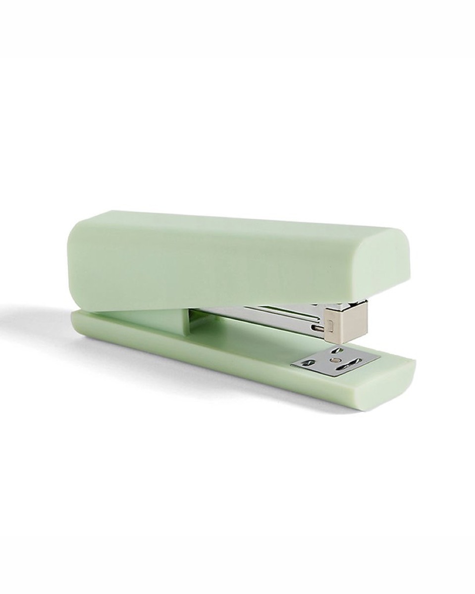 green stapler