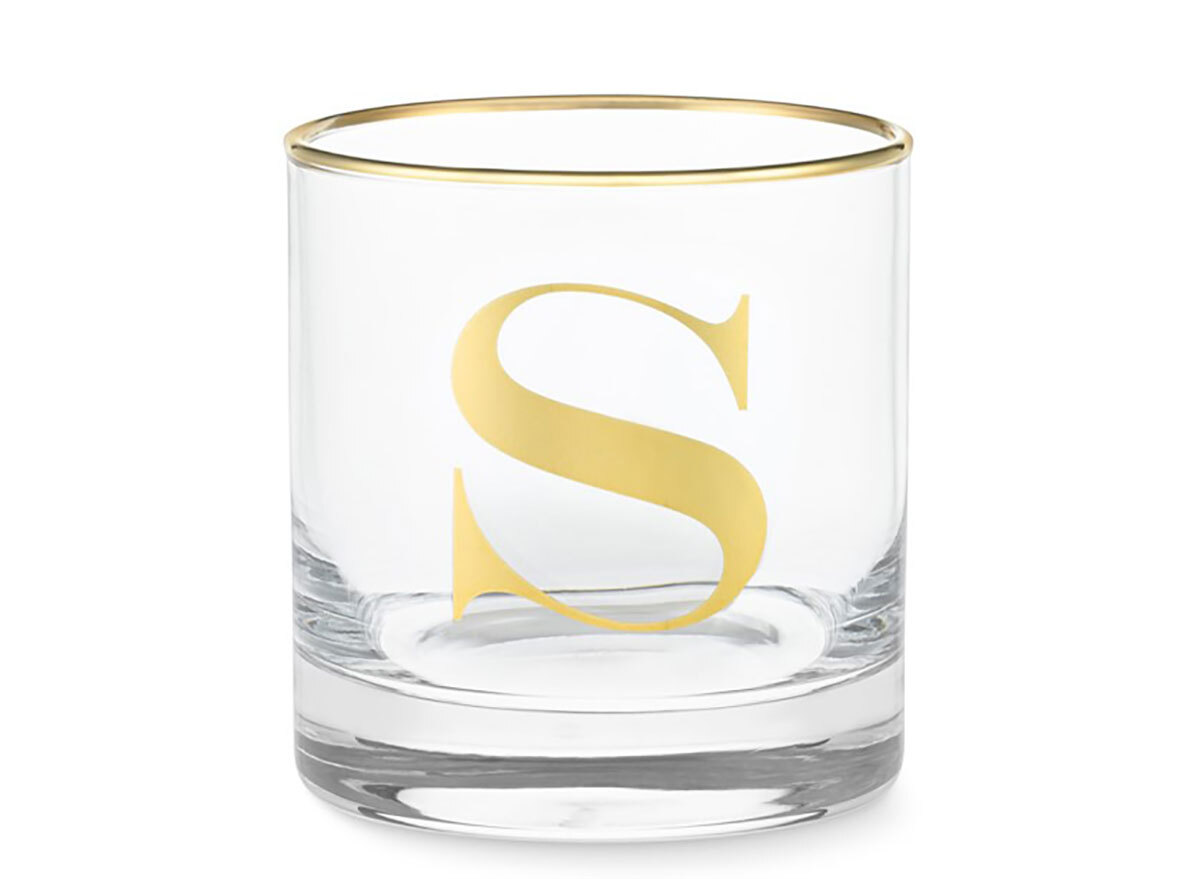 monogrammed old fashioned glass