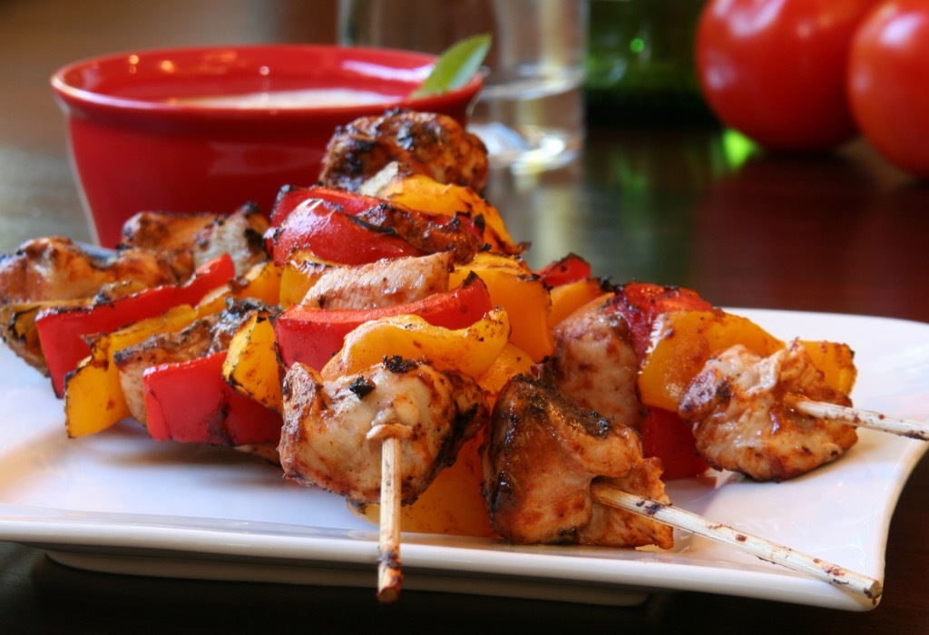 chicken kebob healthiest holiday finger foods