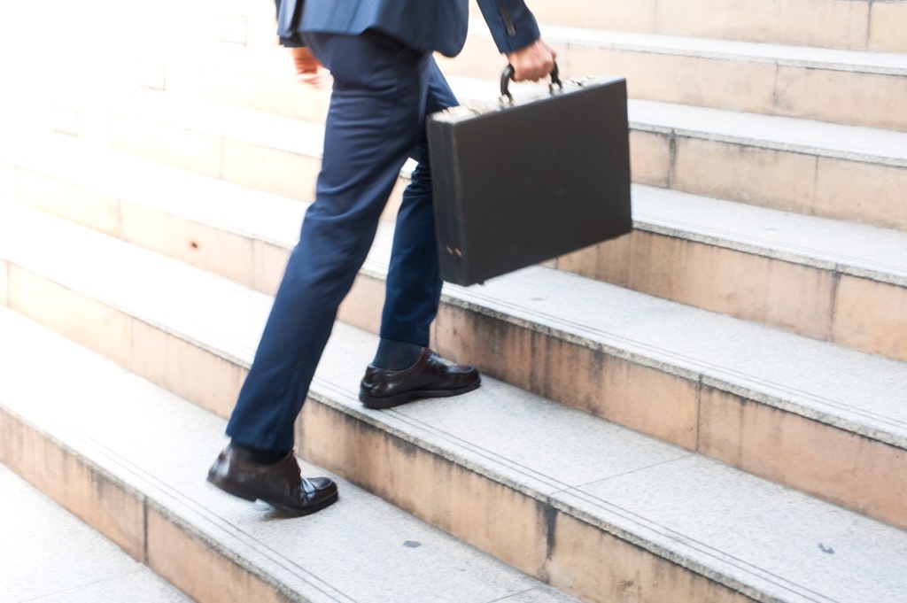 businessman taking the stairs