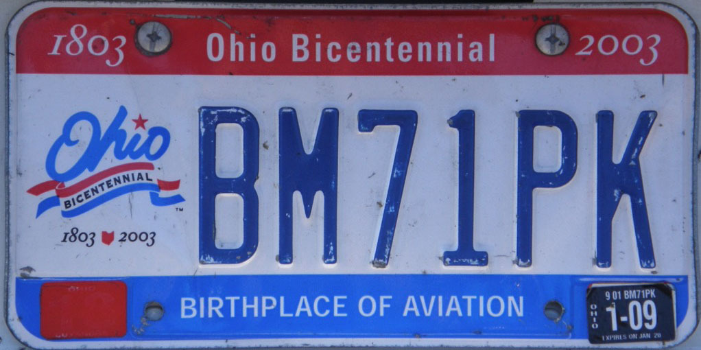 ohio license plate