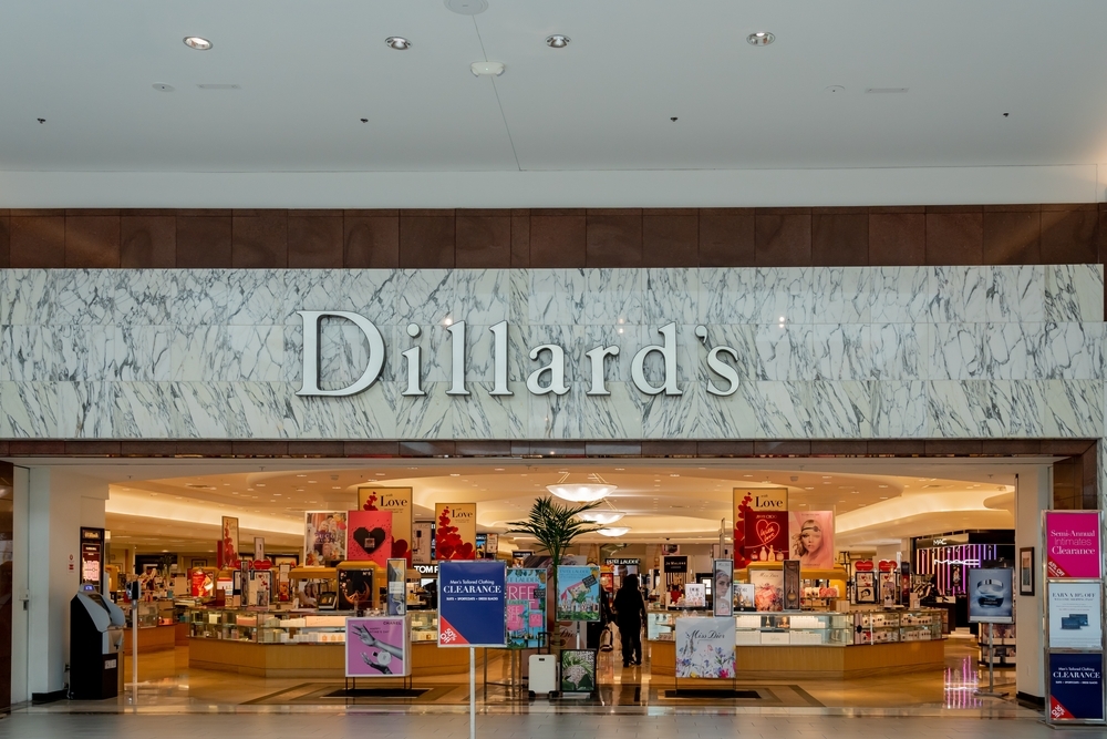 inside a dillard's store at a mall