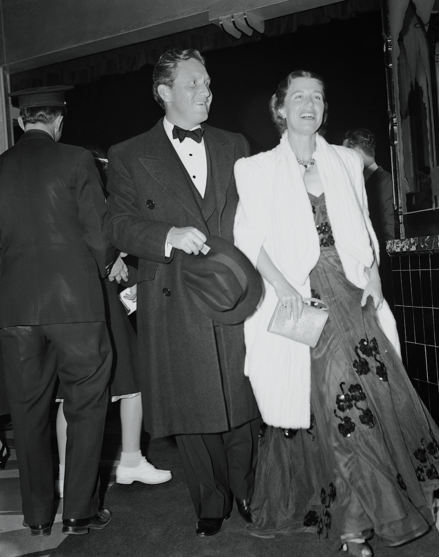 Spencer and Louise Tracy at the premiere of 