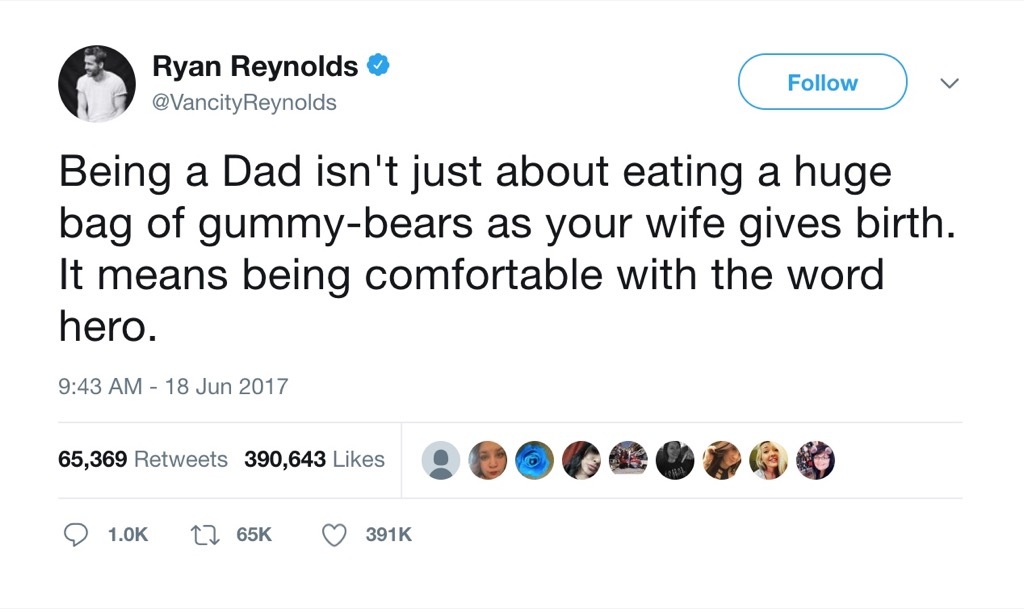 Ryan Reynolds Funniest Parenting Tweets