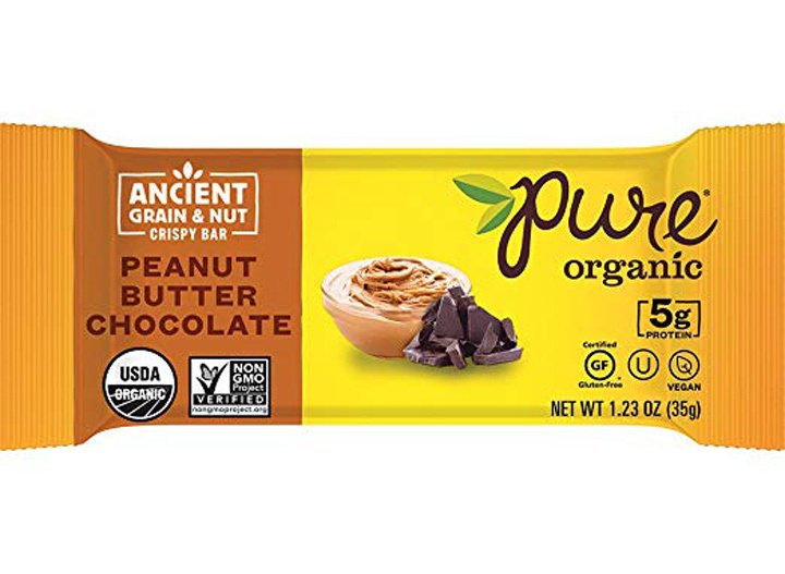 Pure organic chocolate peanut butter bar