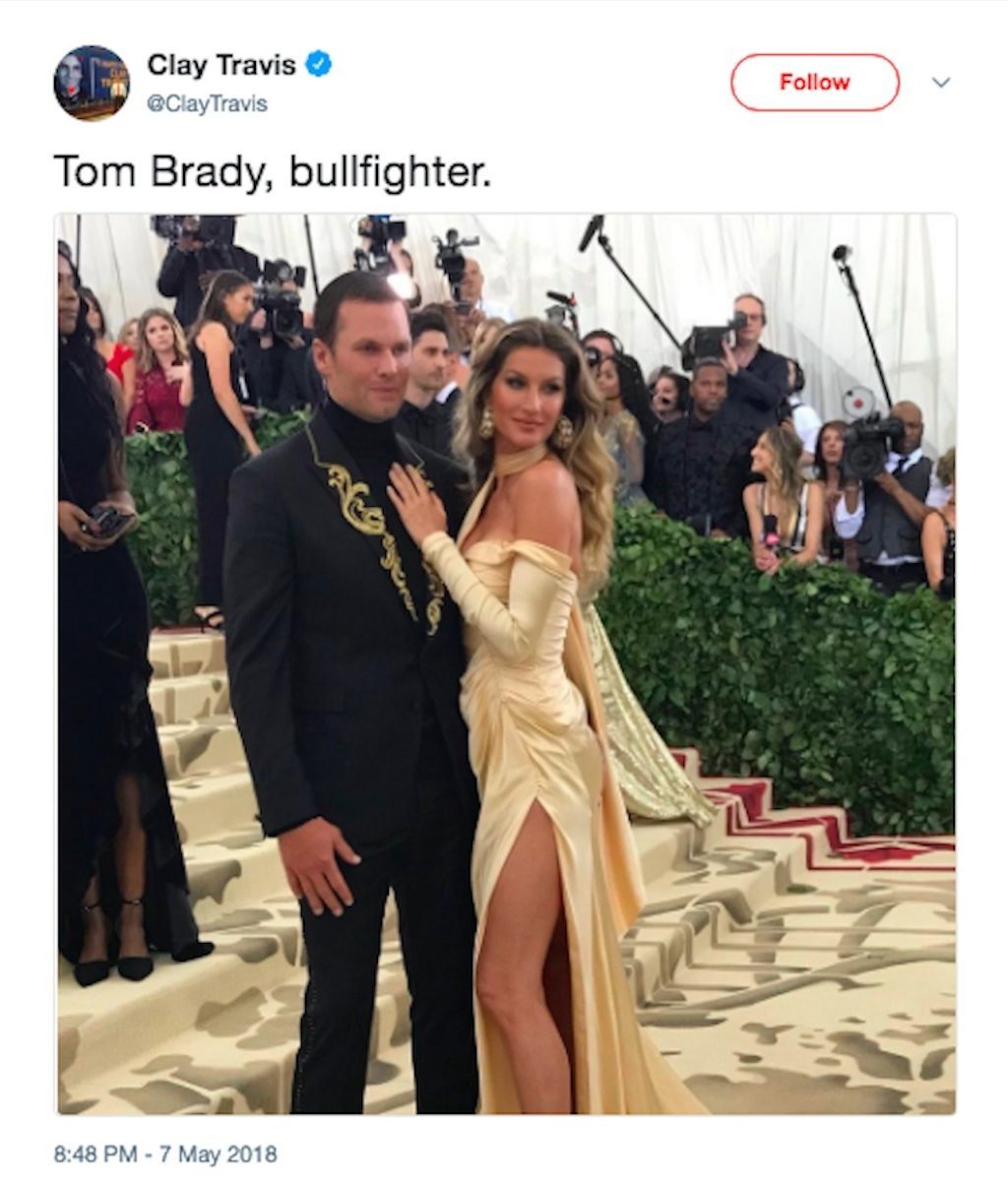 tom brady gets roasted at met gala. 