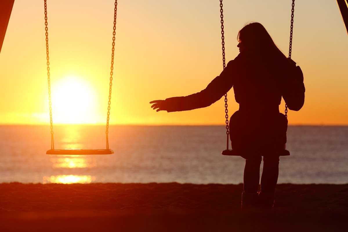 woman on the swings