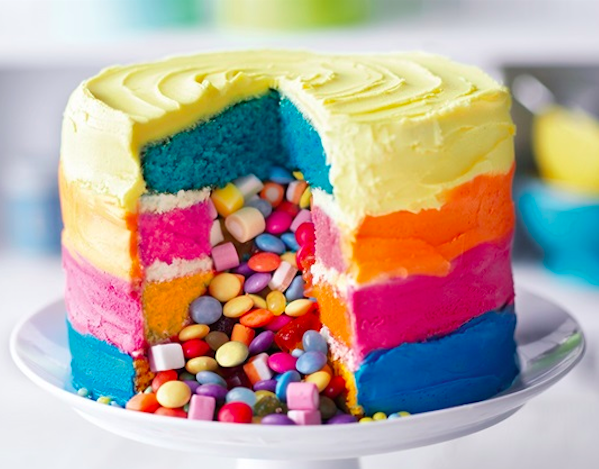 10. Rainbow Pinata Cake