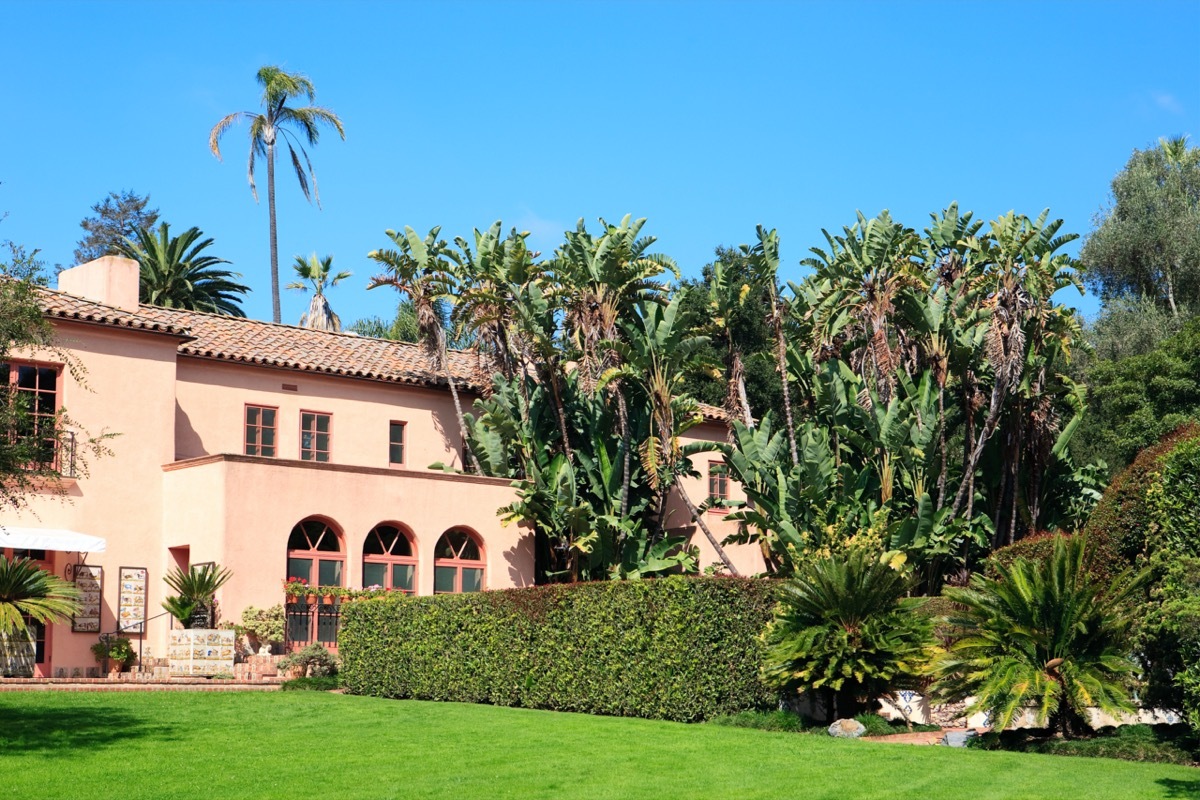 garden and mansion at lotusland in california