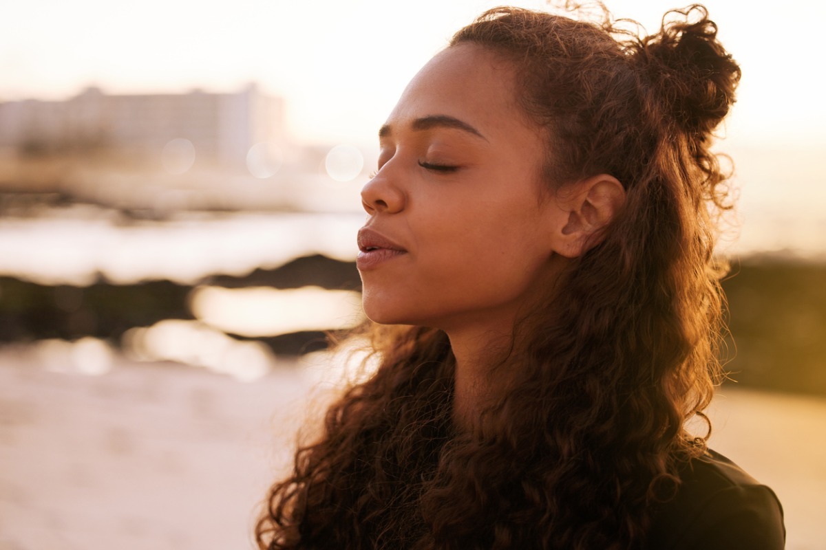 woman breathing