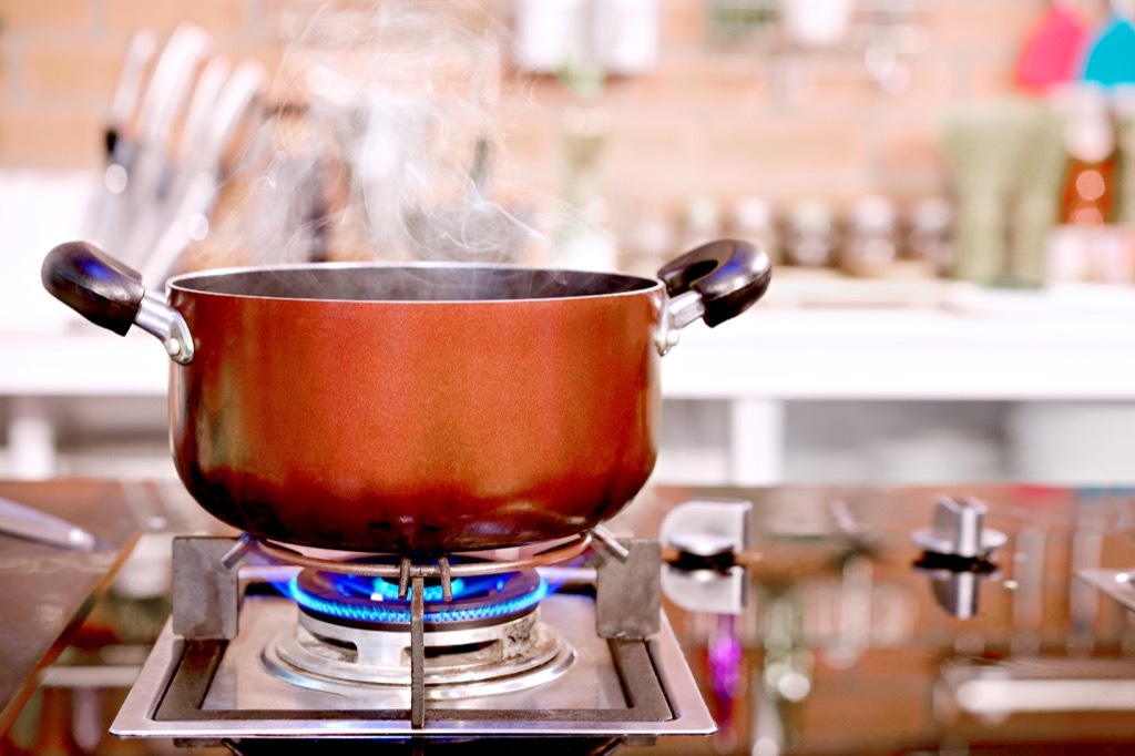 food pot on the stove stovetop