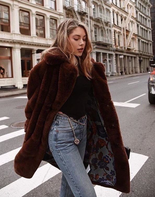 Chocolate faux fur | 10 Coolest Winter Coat Trends | Her Beauty