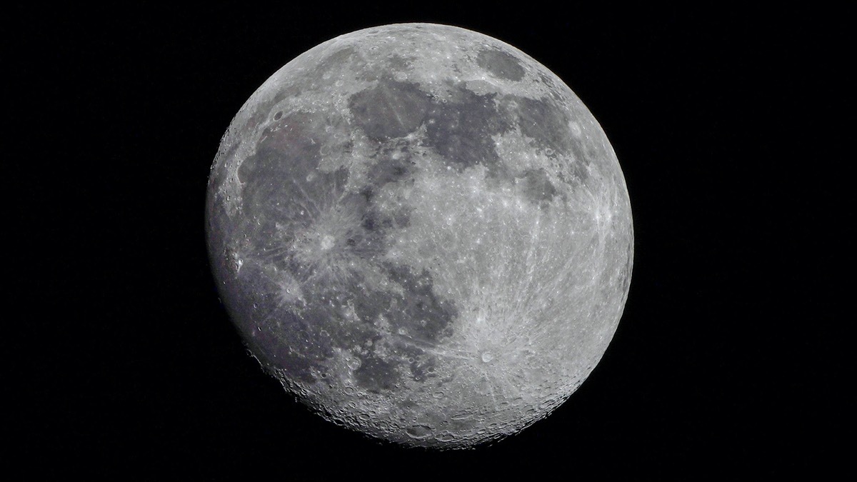 Moon against black background