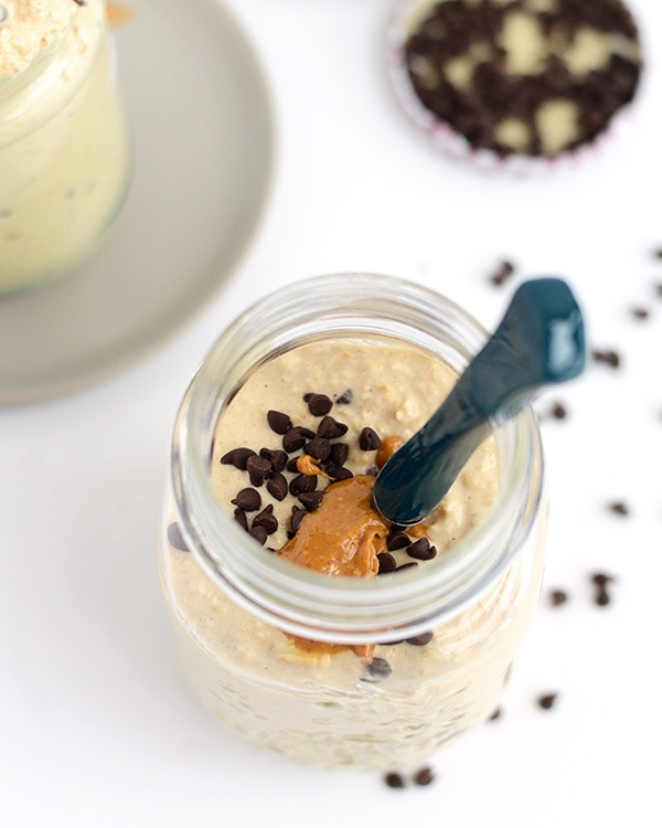 peanut butter chocolate chip cookie dough overnight oats