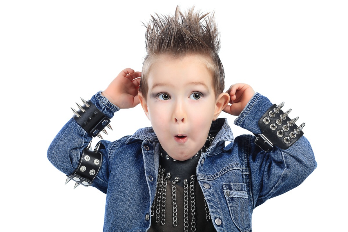 toddler with punk clothing