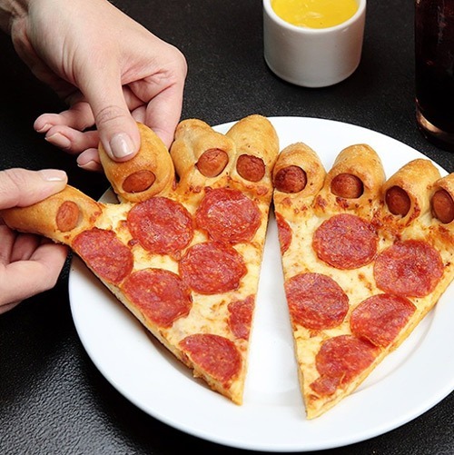 pizza hut hot dog bites pizza