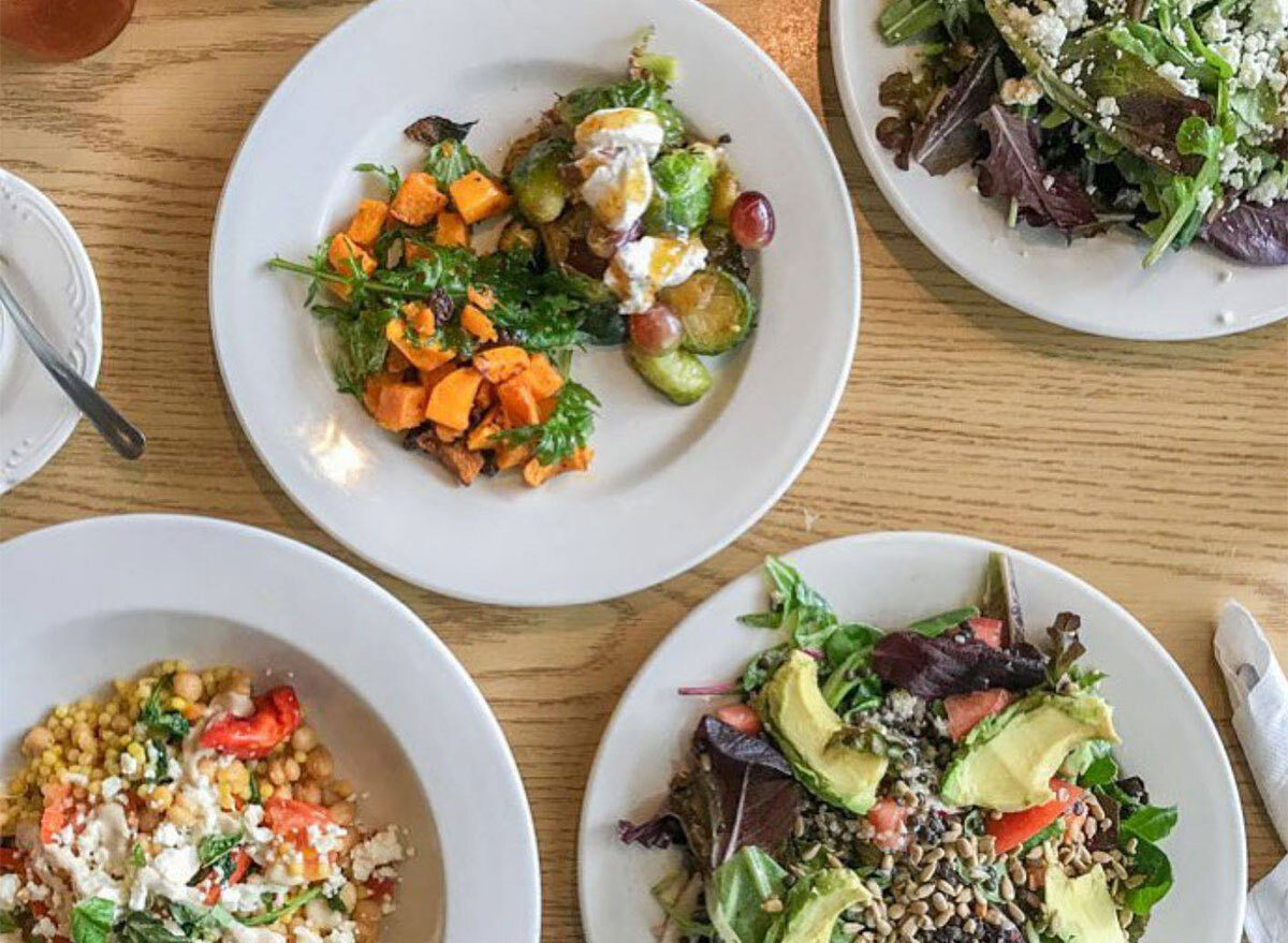 plates of grains and vegetables