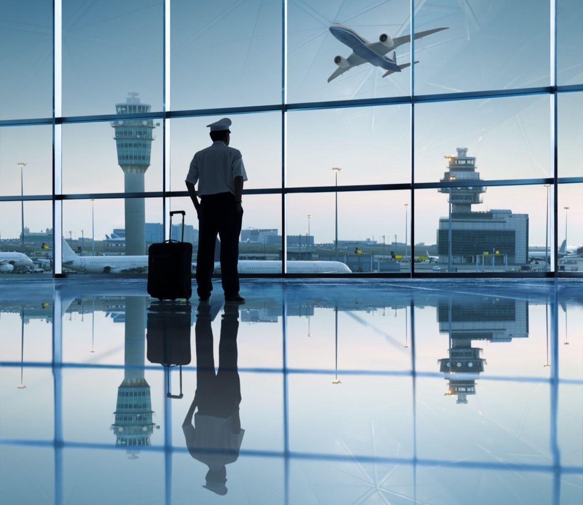 pilot waiting in airport