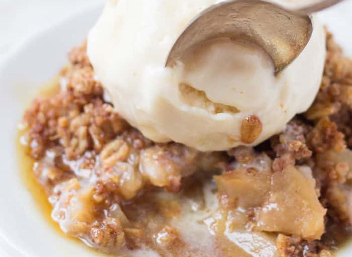 healthy pear apple crisp with quinoa