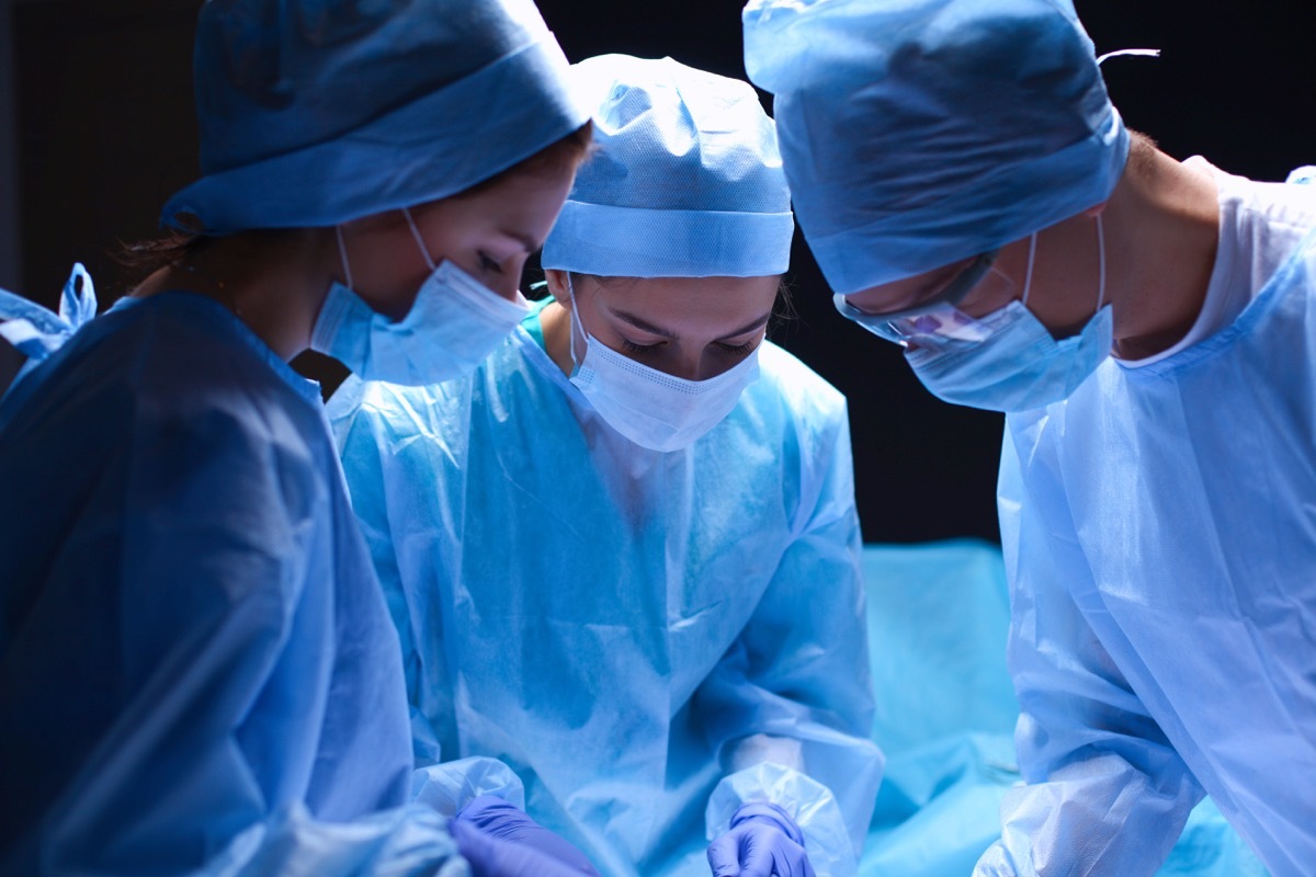 Team surgeon at work in operating room