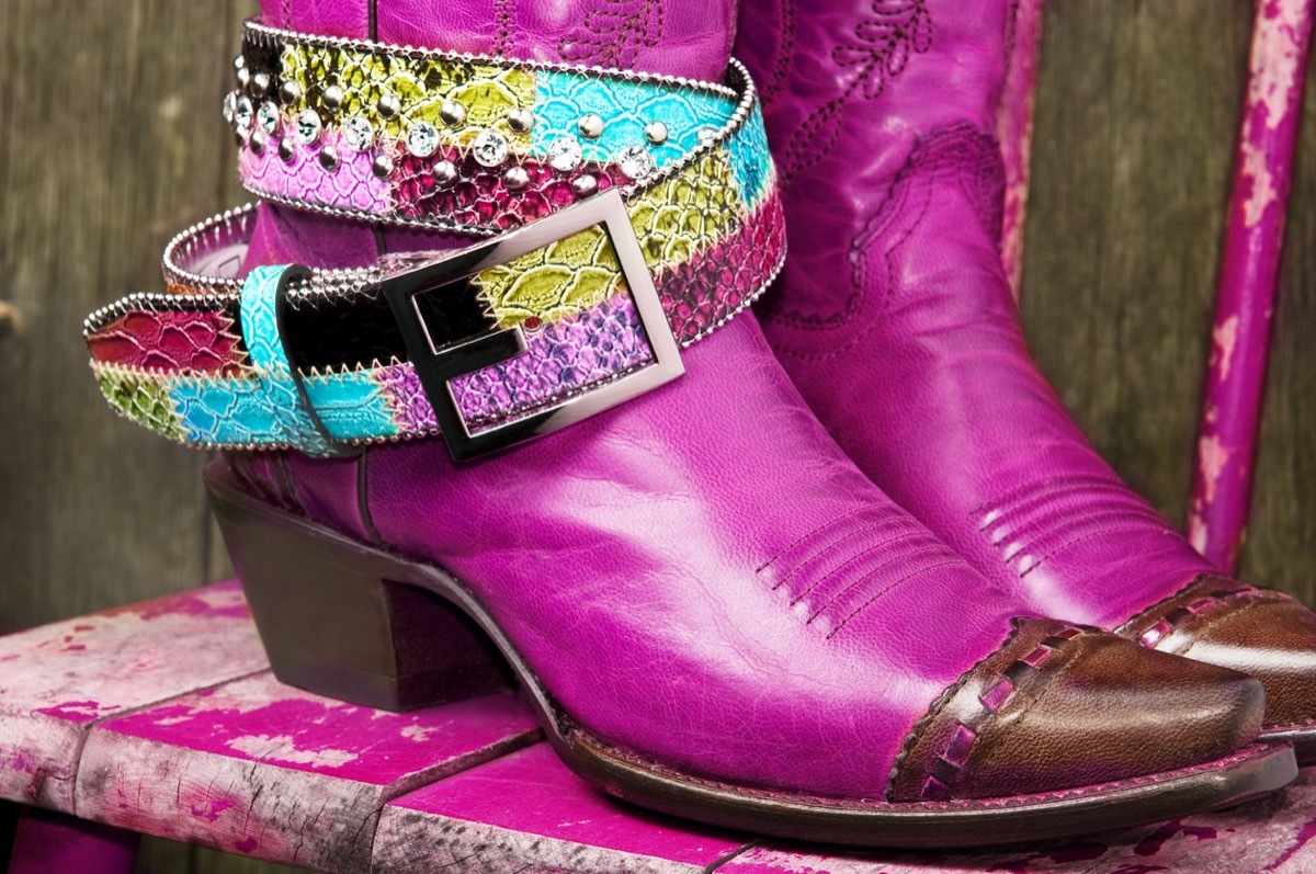 embellished pink cowboy boots