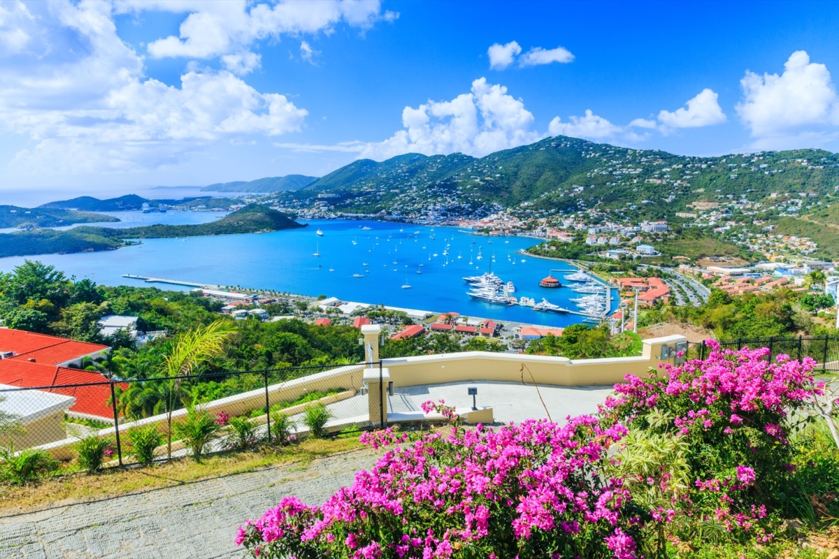 Caribbean, St Thomas US Virgin Islands. Panoramic view.