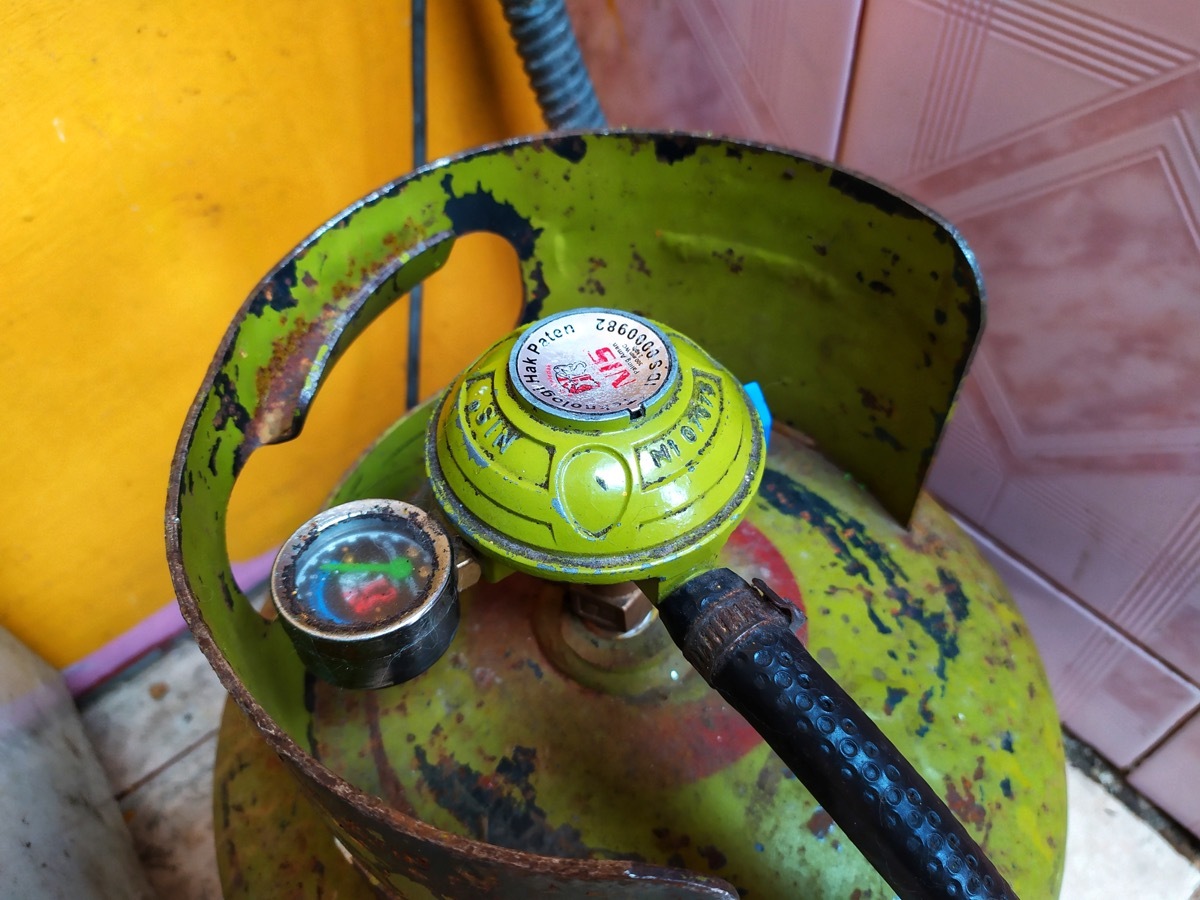 rusty petroleum tank