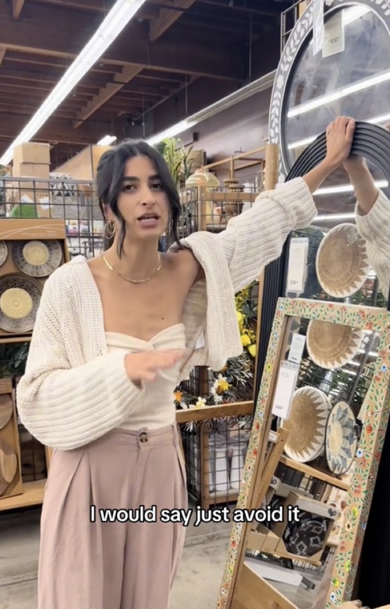 Interior designer Ana Egger shows mirrors at World Market