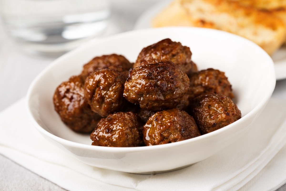 meatballs in white dish