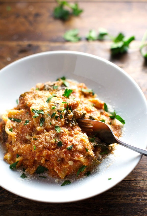 super easy skinny veggie lasagna