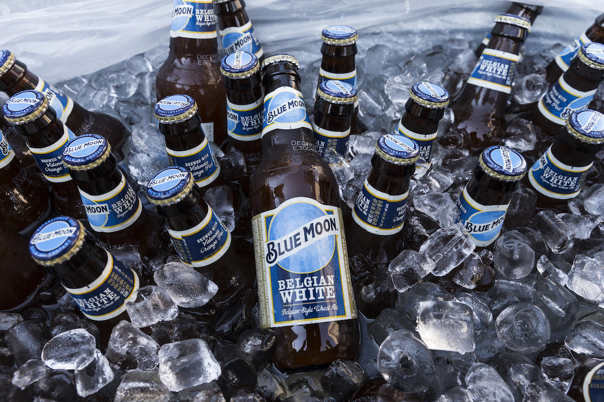 Blue Moon beer on display at Chef Guy Fieri presented designed for Carnival cruises Open-Air Barbeque Eatery at Beer-B-Que at 620 Loft and Garden