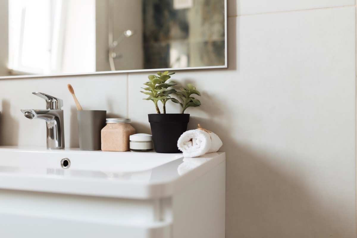 Beautiful minimalist bathroom.