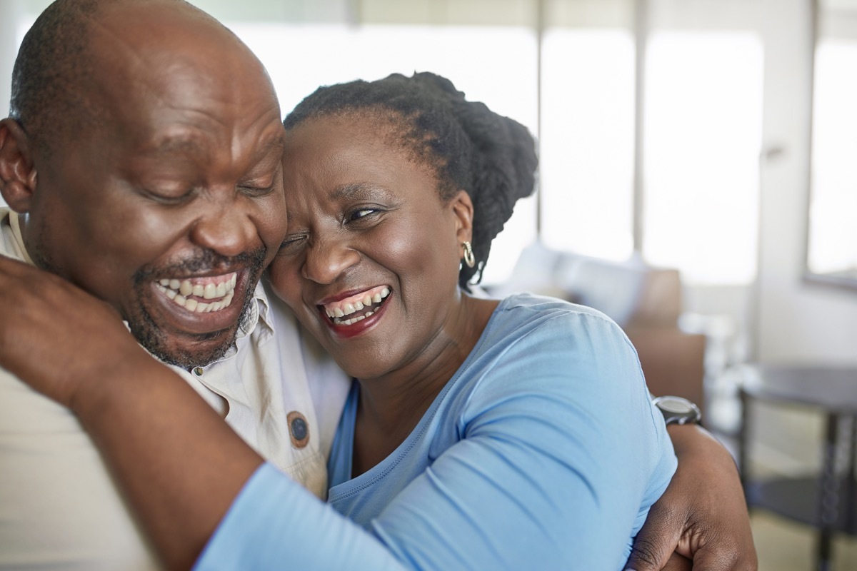 Older couple laughing together