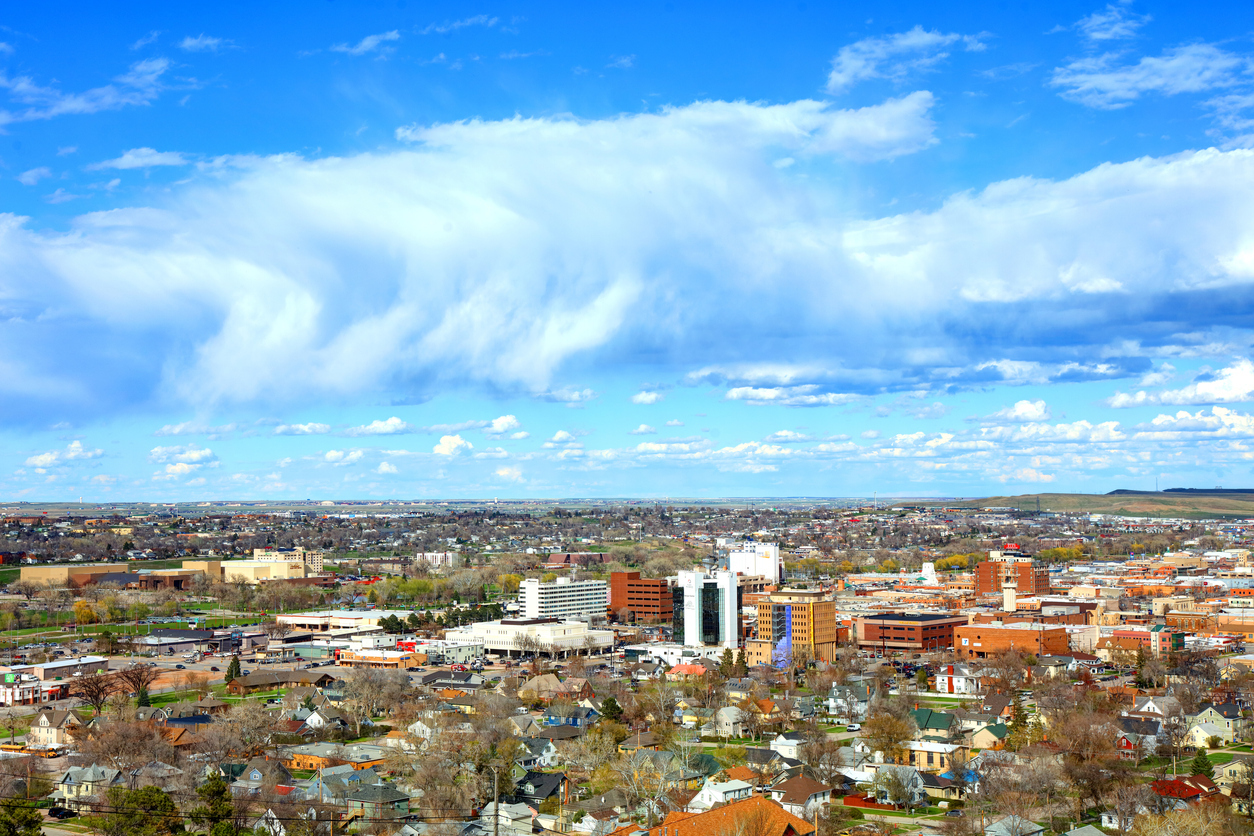 The skyline of Rapid City, South Dakota