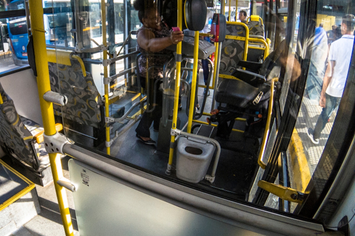 trash can on bus