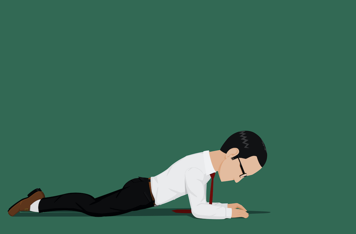 drawing of a man doing a prone stretch