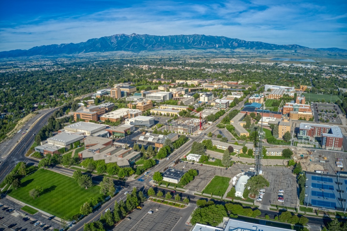 aerial view of logan utah