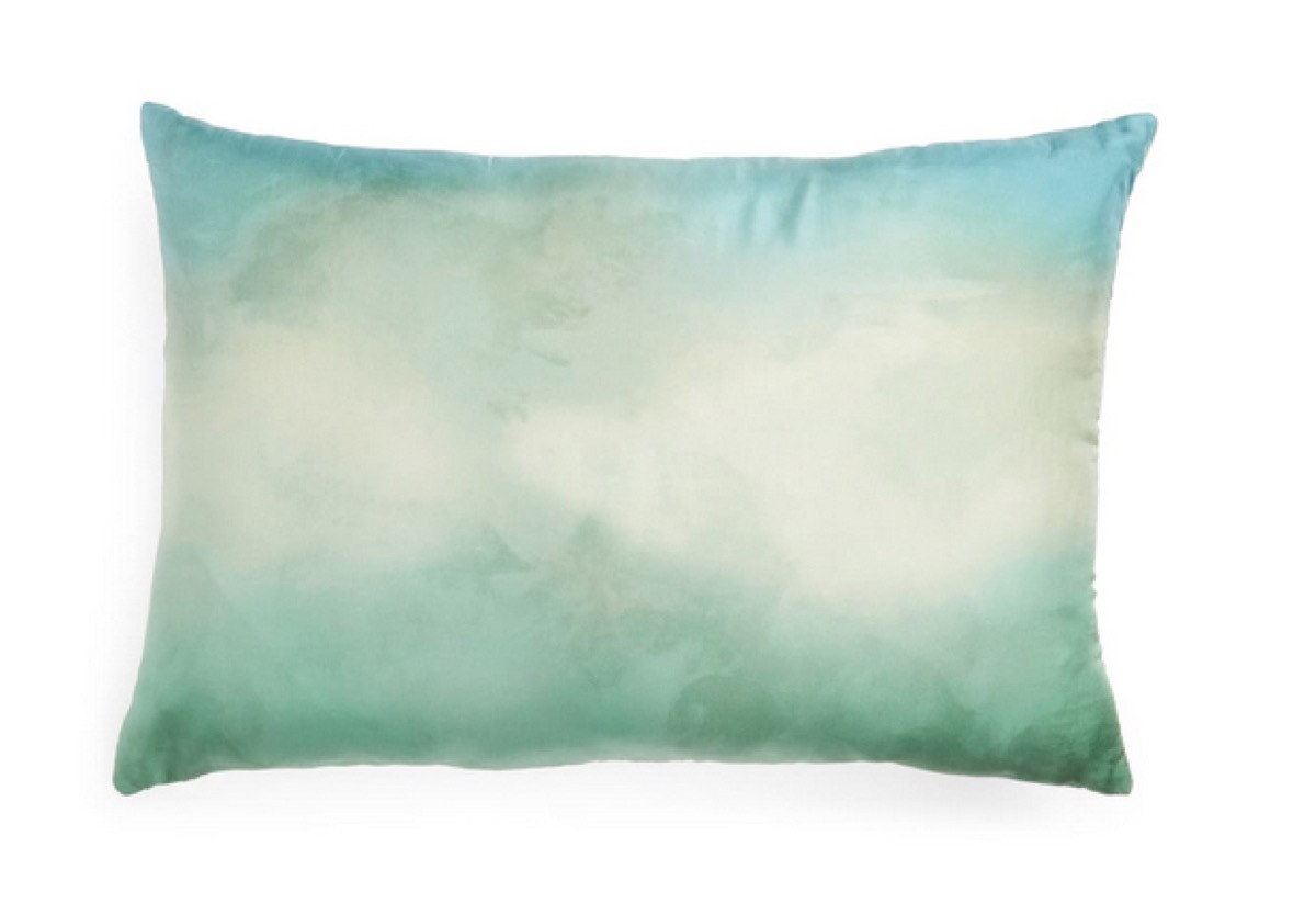 green silk pillow