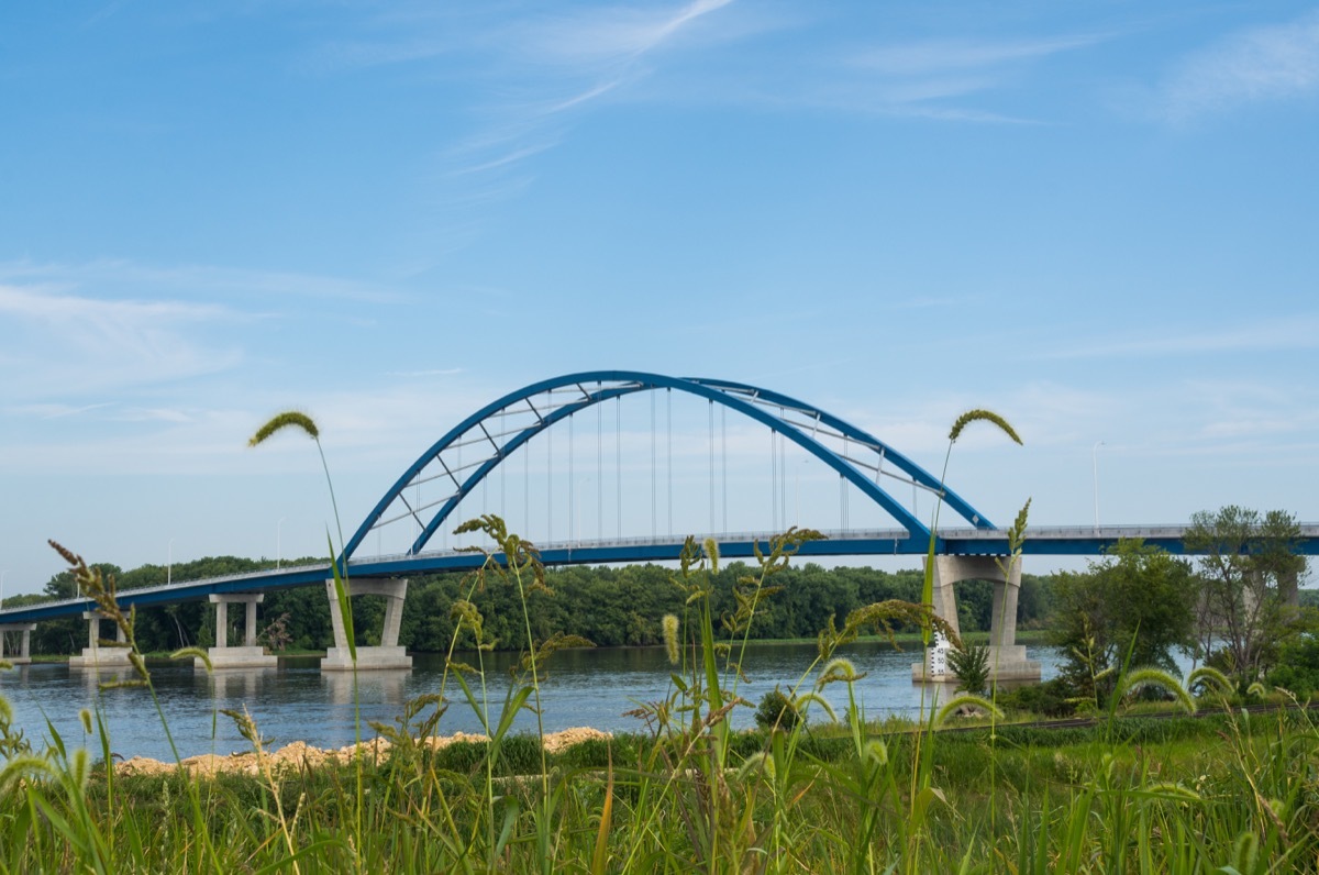 Bridge over Mississippi River in Sabula, Iowa