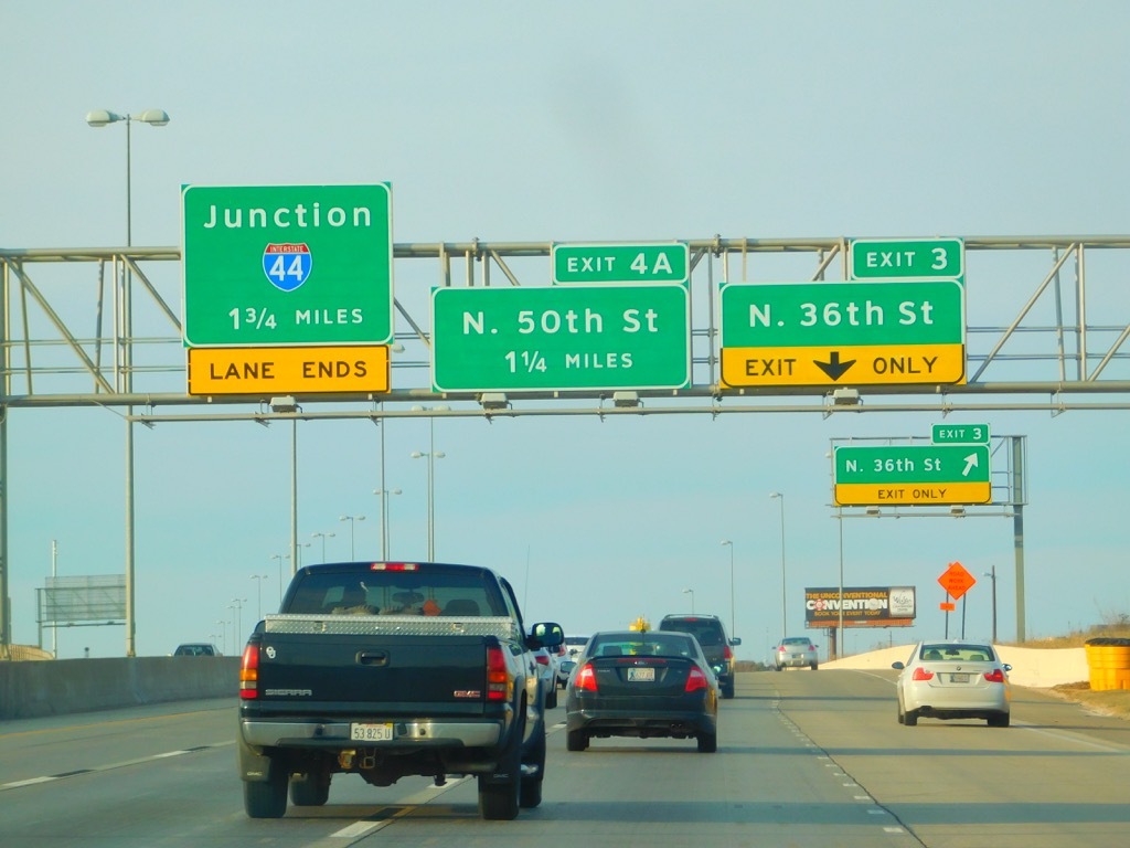 oklahoma i235 busiest road every state