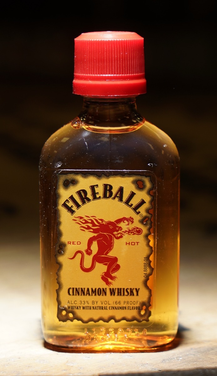 A mini bottle of fireball