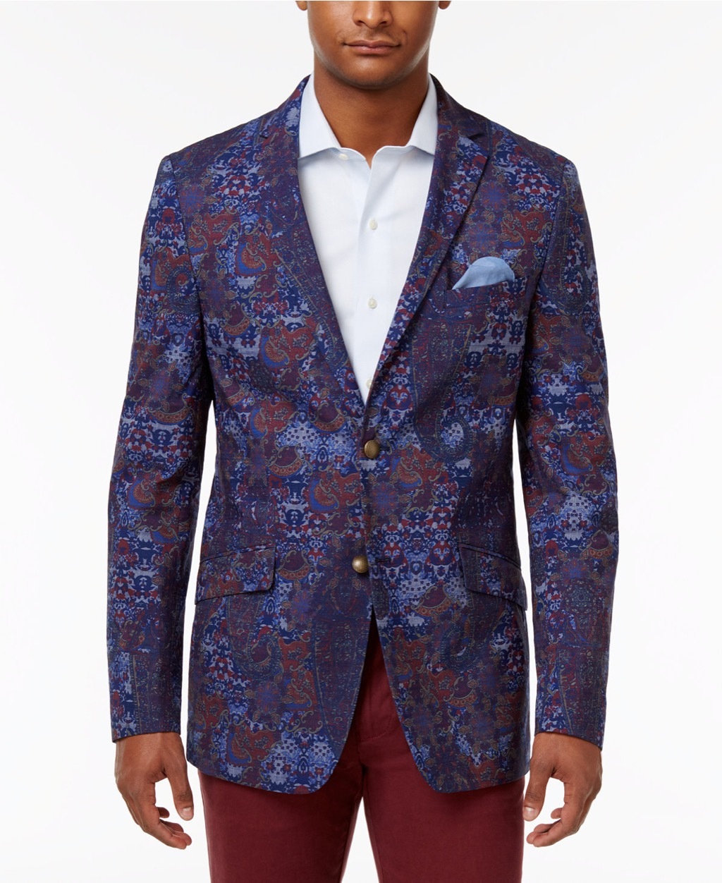 tallia orange paisley sport coat