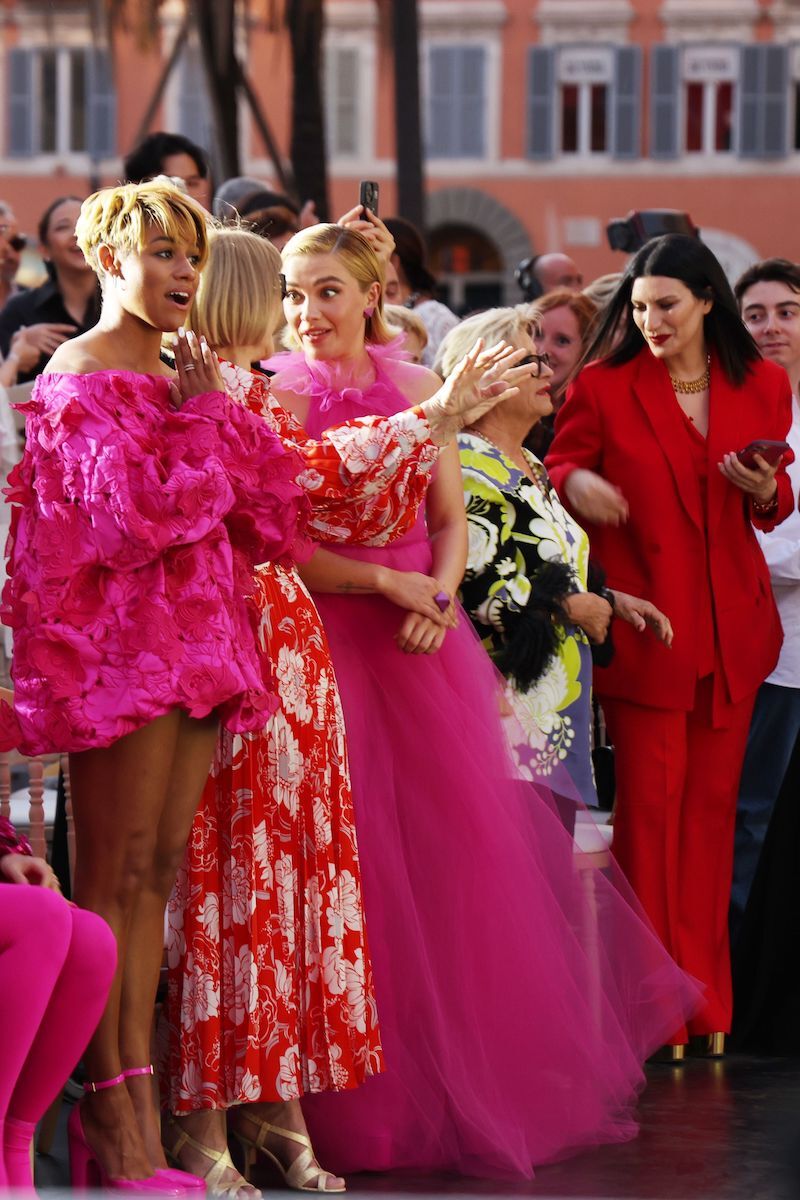 Ariana DeBose, Anna Wintour, Florence Pugh, and Laura Pausini, at the Valentino haute couture show in July 2022