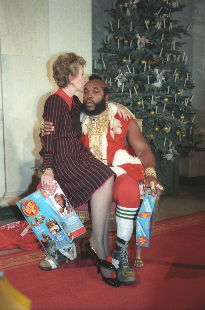 Nancy Reagan Kisses Mr. T