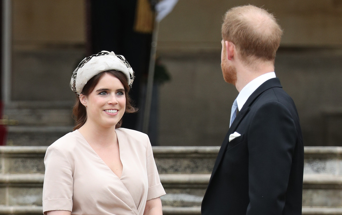 Princess Eugenie and the Duke of Sussex during a Royal Garden Party at Buckingham Palace in London.