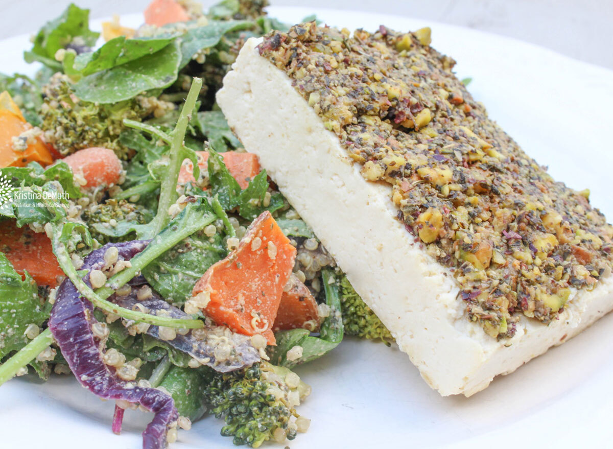 pistachio crusted tofu